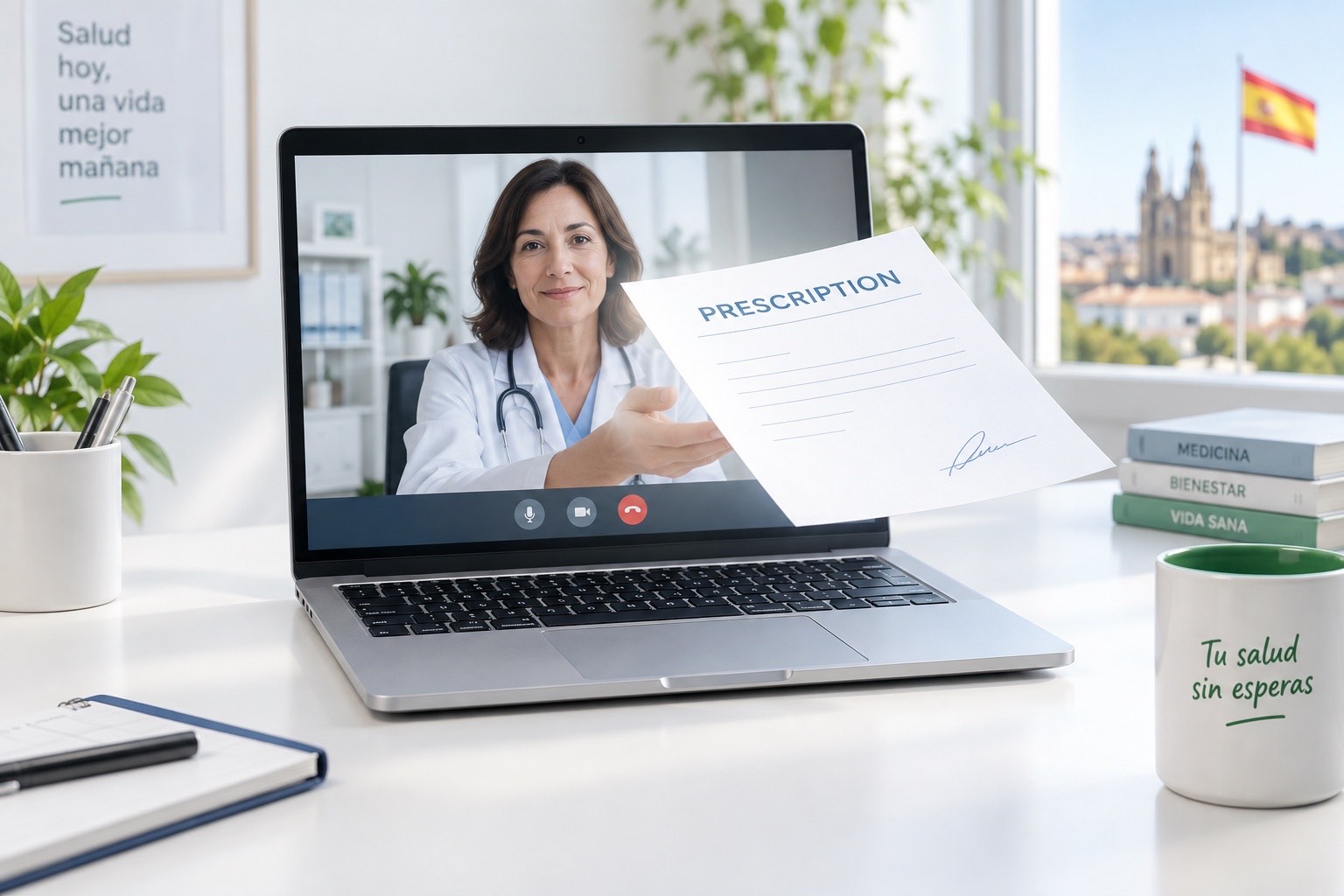 Doctor sending a prescription from an online consultation