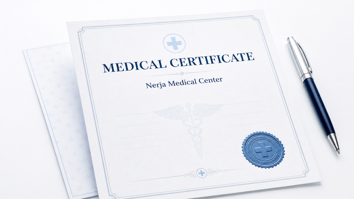 Nerja Medical Center medical certificate