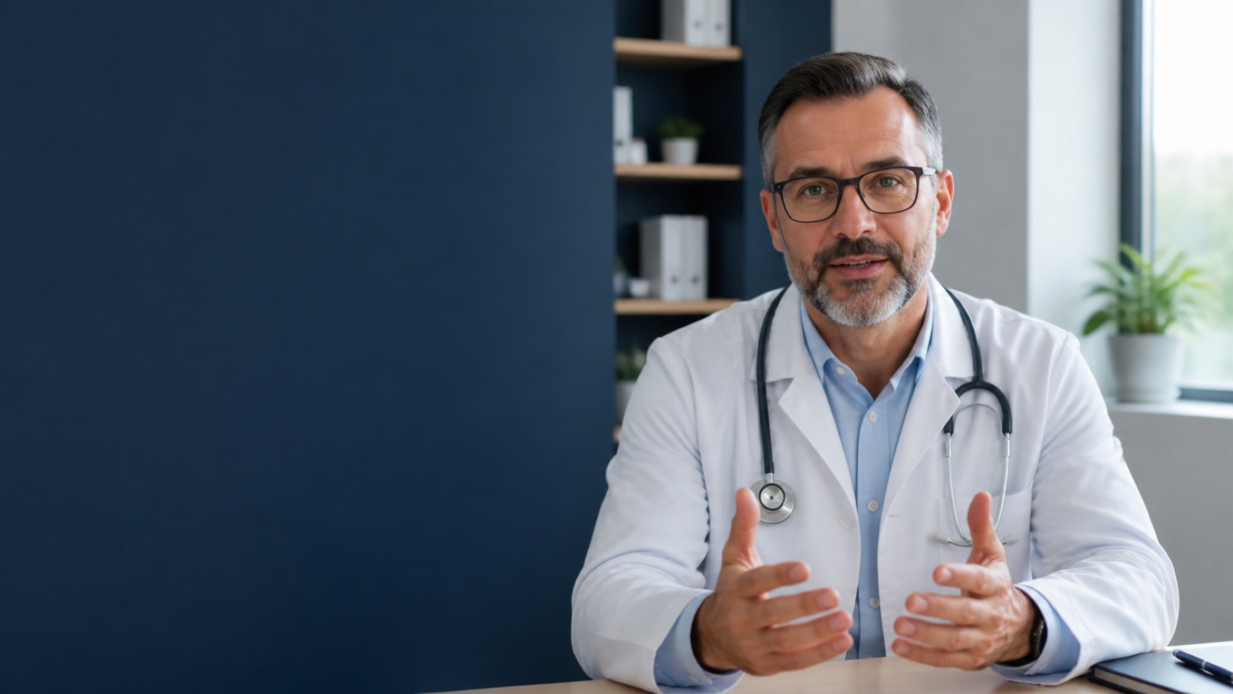 Professional doctor providing a telehealth consultation