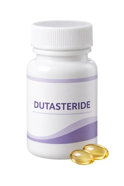 Dutasterid-Medikamentenflasche zur Veranschaulichung des klinischen Ablaufs