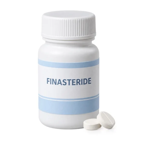 Finasterid-Medikamentenflasche zur Veranschaulichung des Behandlungsablaufs