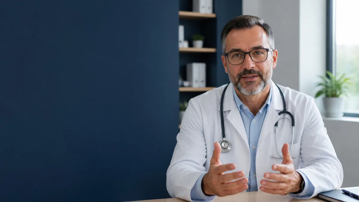 Professional doctor providing a telehealth consultation